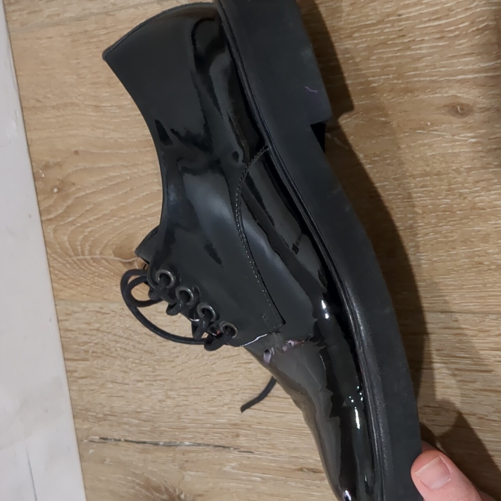 A.P.C. Black Patent Leather Oxfords Size 39  Women's 9 - Picture 10 of 12